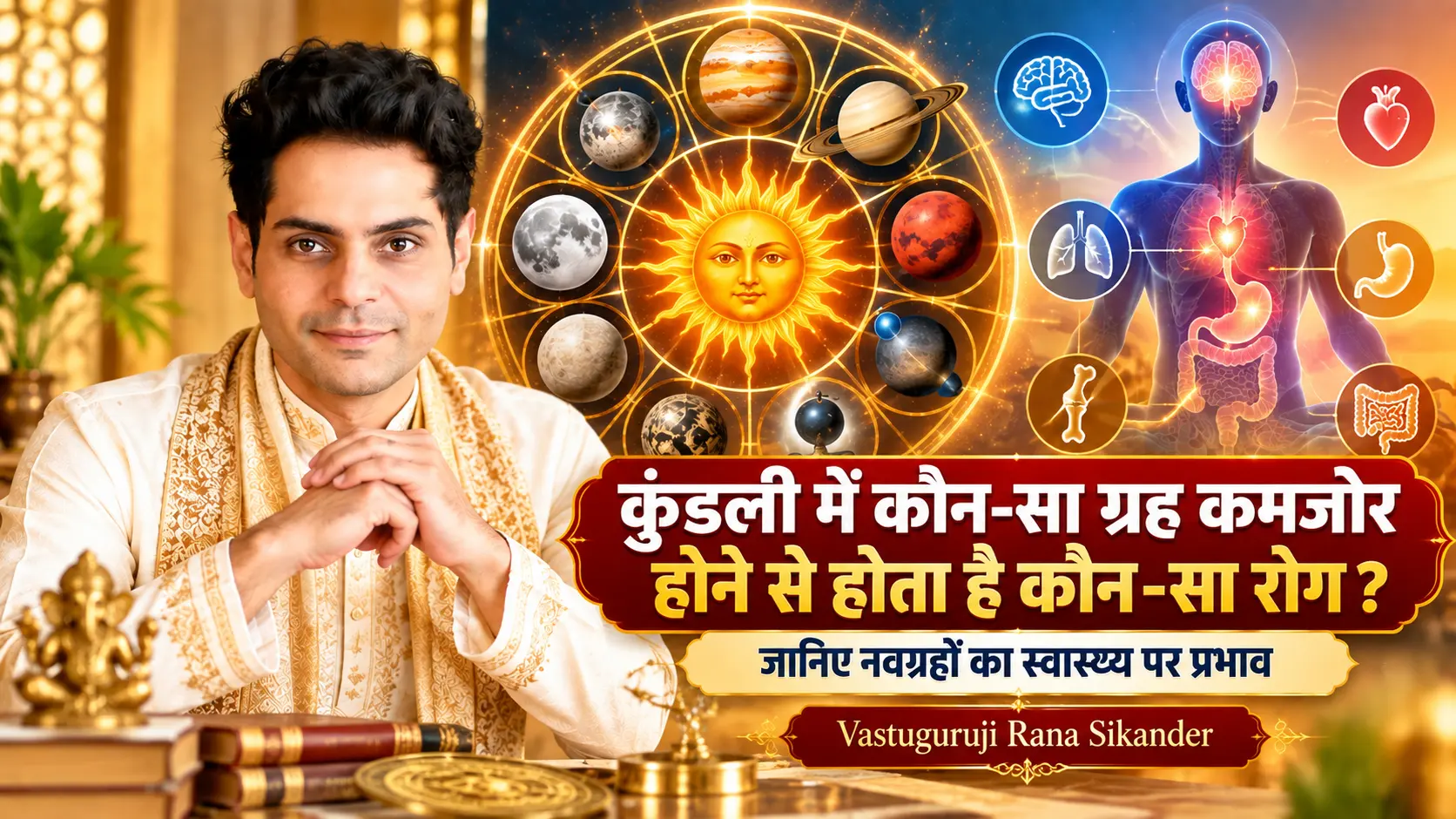 कुंडली में कमजोर ग्रहों का स्वास्थ्य पर प्रभाव: नवग्रहों से जुड़े रोग और ज्योतिषीय मान्यताएं, जानिए Vastu Guruji Rana Sikander से