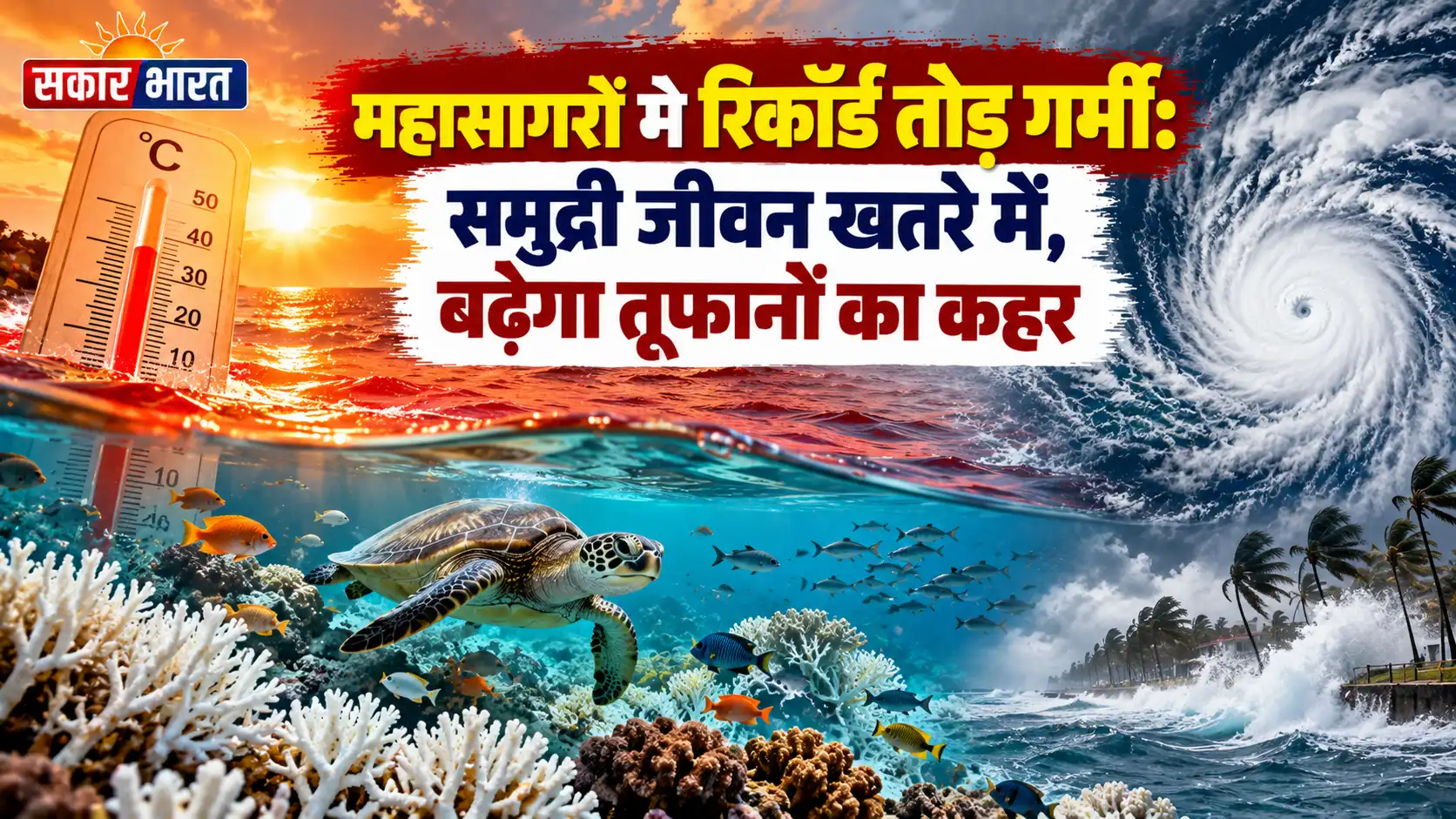 महासागरों में रिकॉर्ड गर्मी, समुद्री जीवन खतरे में, बढ़ेंगी आपदाएँ