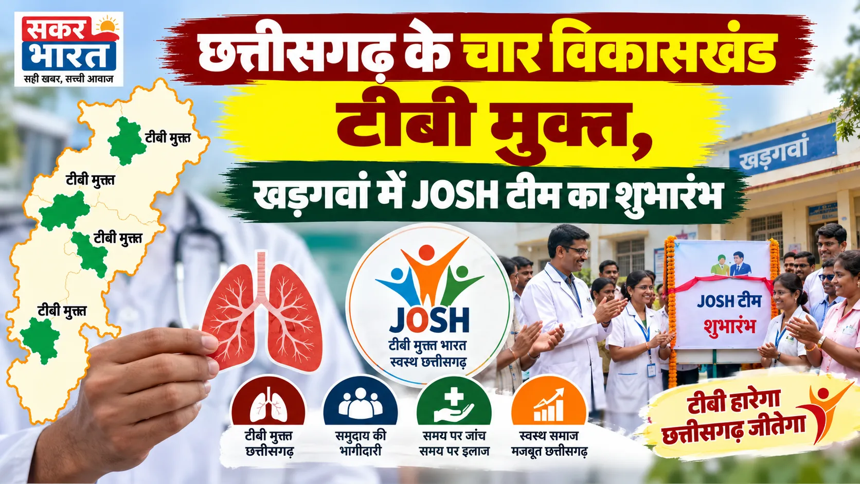 छत्तीसगढ़ के चार विकासखंड टीबी मुक्त: खड़गवां में JOSH टीम लॉन्च