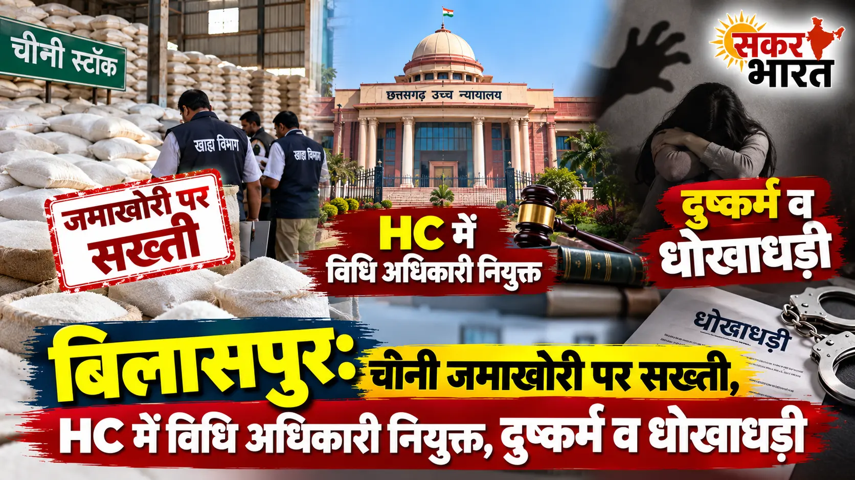 बिलासपुर: चीनी जमाखोरी पर केंद्र सख्त, अपराधों पर पुलिस की लगाम