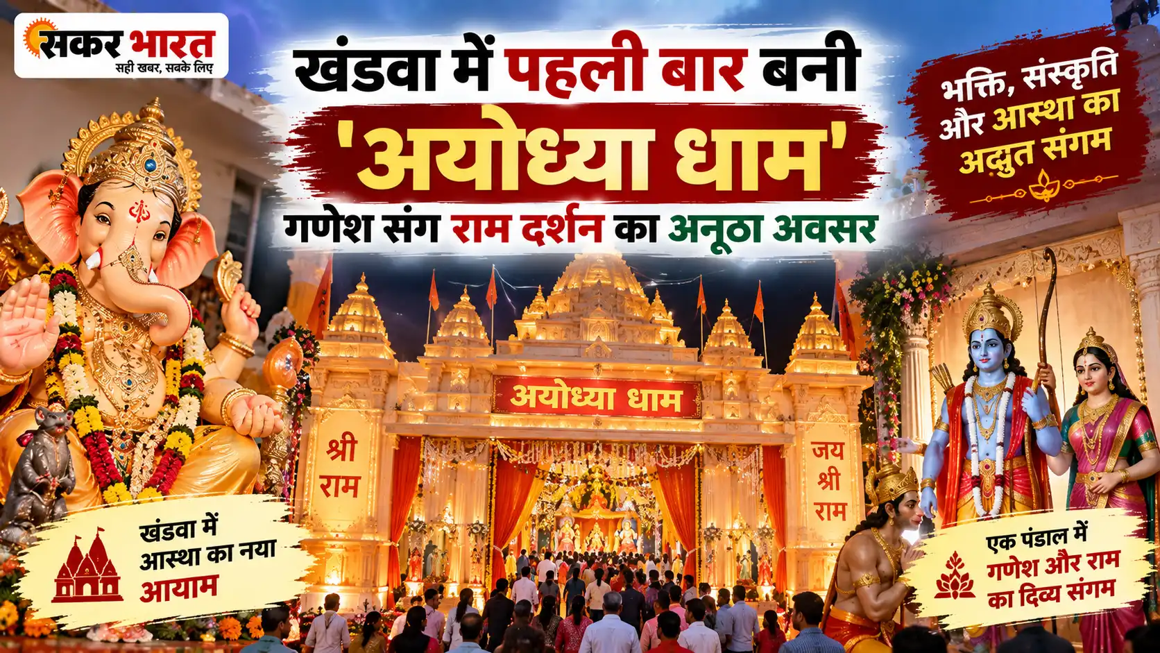 खंडवा में पहली बार बनी 'अयोध्या धाम', गणेश संग राम दर्शन का अनूठा अवसर