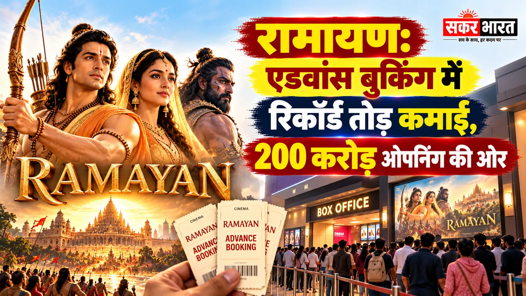 'रामायण' का बॉक्स ऑफिस पर धमाल, 2.15 लाख टिकट बिके, 200 करोड़ की ओपनिंग की उम्मीद