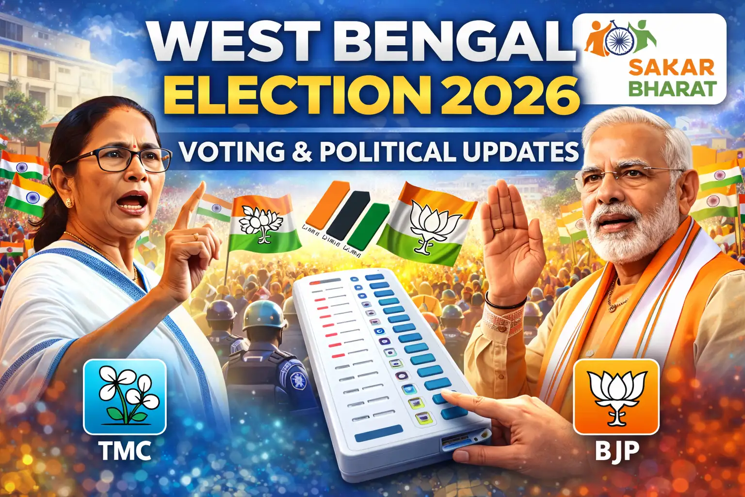 पश्चिम बंगाल विधानसभा चुनाव 2026: सियासी संग्राम तेज, दो चरणों में होगी वोटिंग