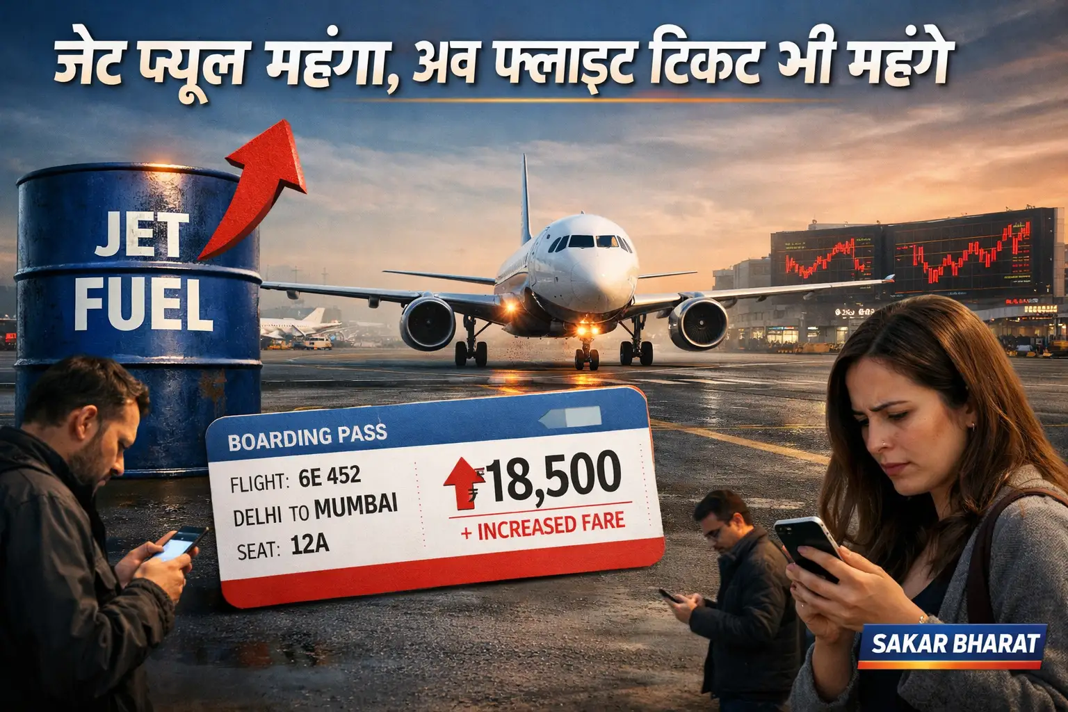 ✈️ जेट फ्यूल महंगा, अब फ्लाइट टिकट भी महंगे