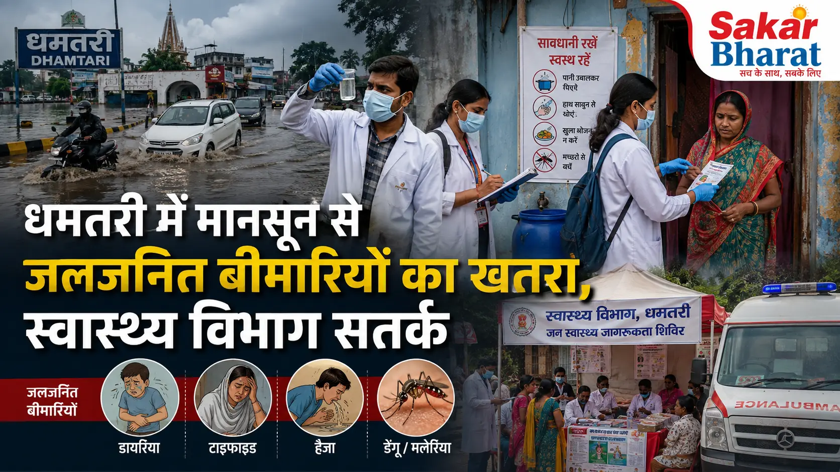 धमतरी में मानसून से जलजनित बीमारियों का खतरा, स्वास्थ्य विभाग सतर्क