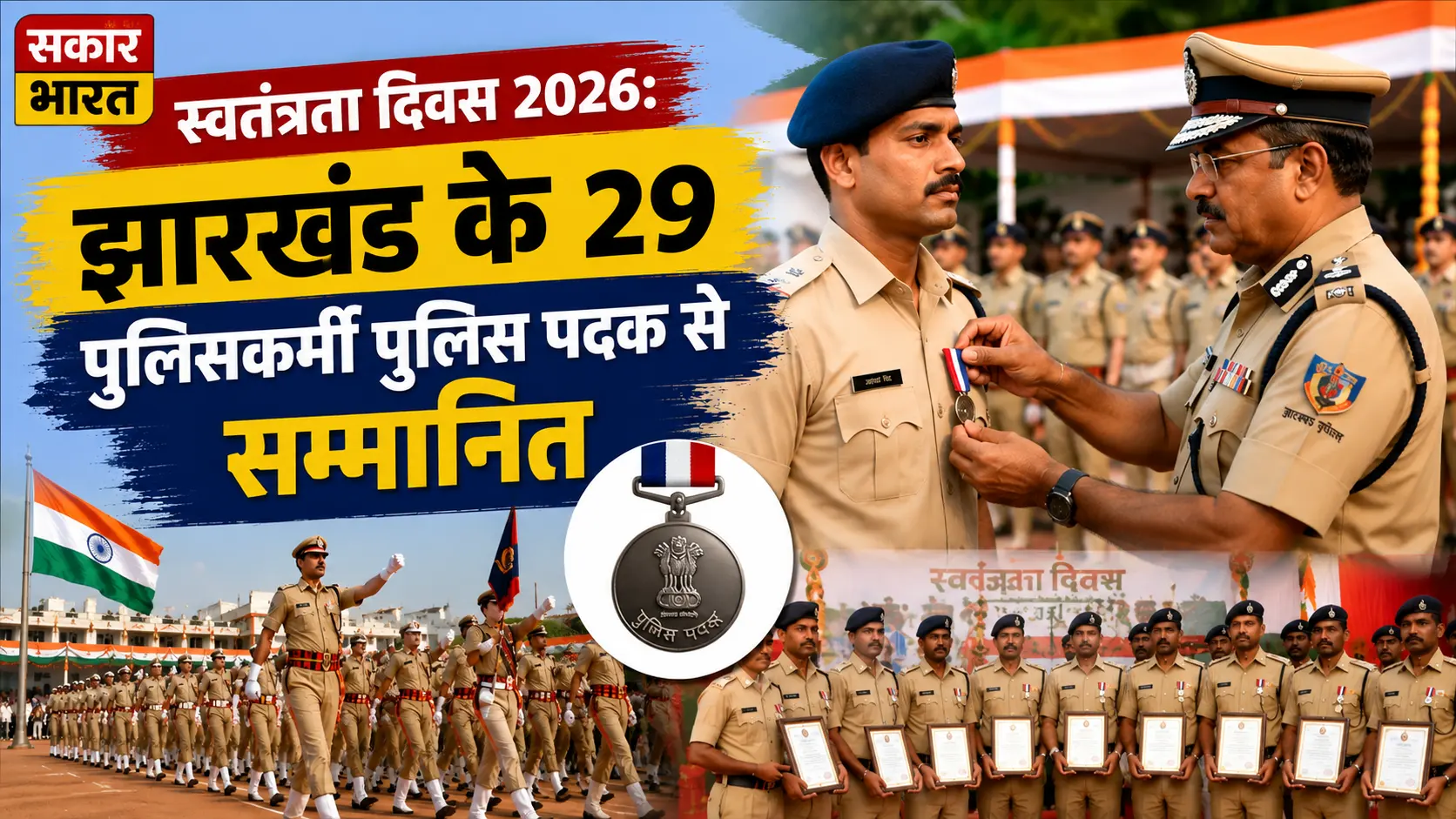 स्वतंत्रता दिवस 2026: झारखंड के 29 पुलिसकर्मी पुलिस पदक से सम्मानित