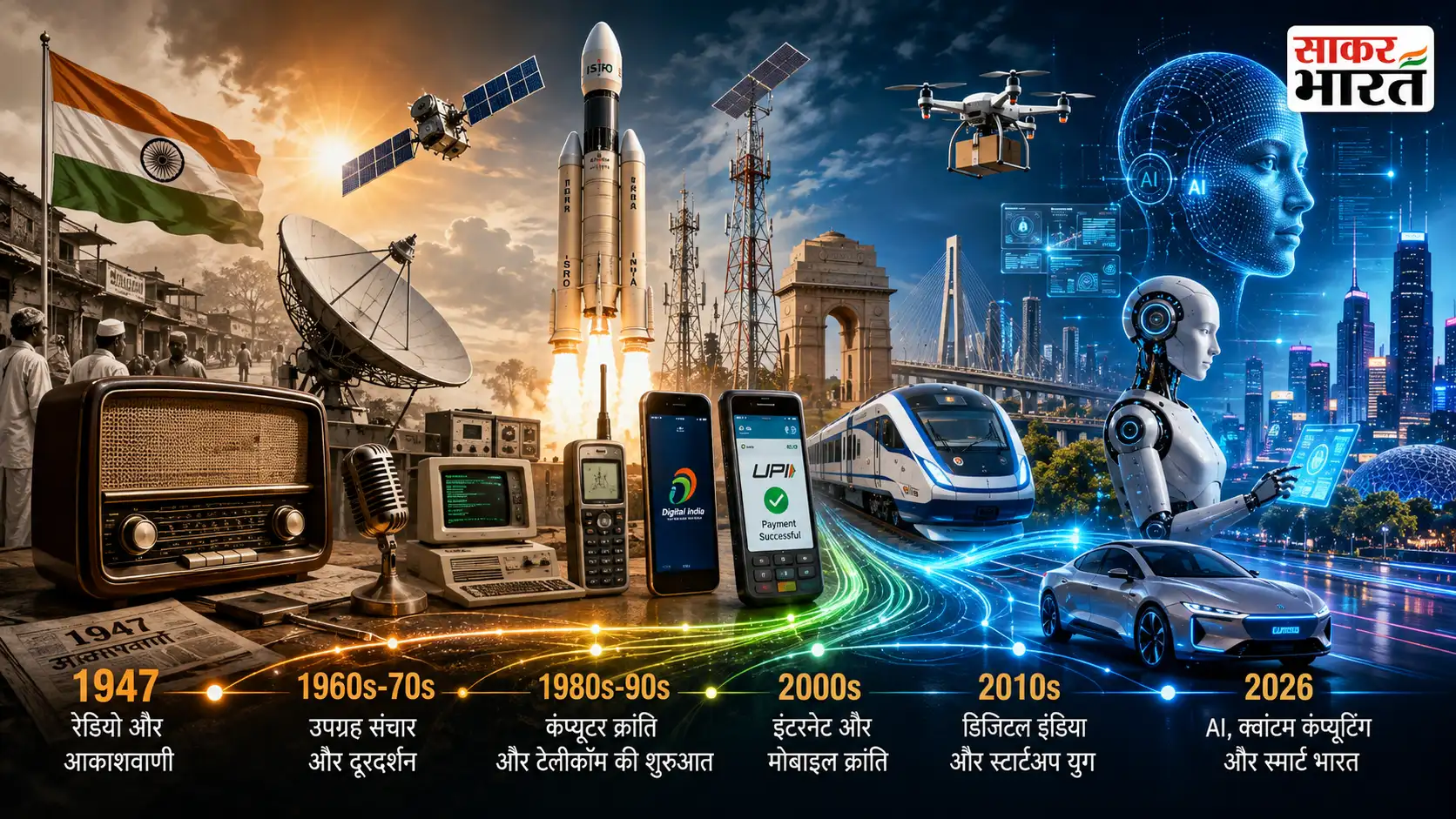 1947 के रेडियो से 2026 के AI तक: भारत की तकनीकी क्रांति के 79 साल