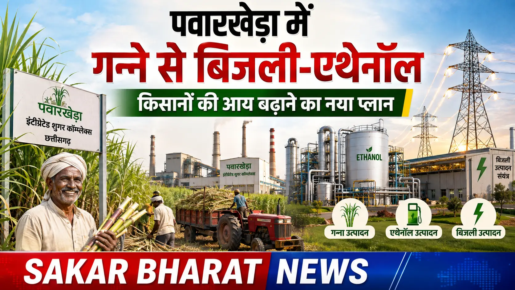पवारखेड़ा का नया प्लान: बगास से बिजली, एथेनॉल से किसानों की आय में वृद्धि