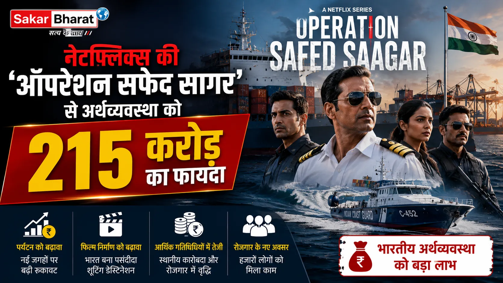 नेटफ्लिक्स की 'ऑपरेशन सफेद सागर' से अर्थव्यवस्था को **215 करोड़** का फायदा