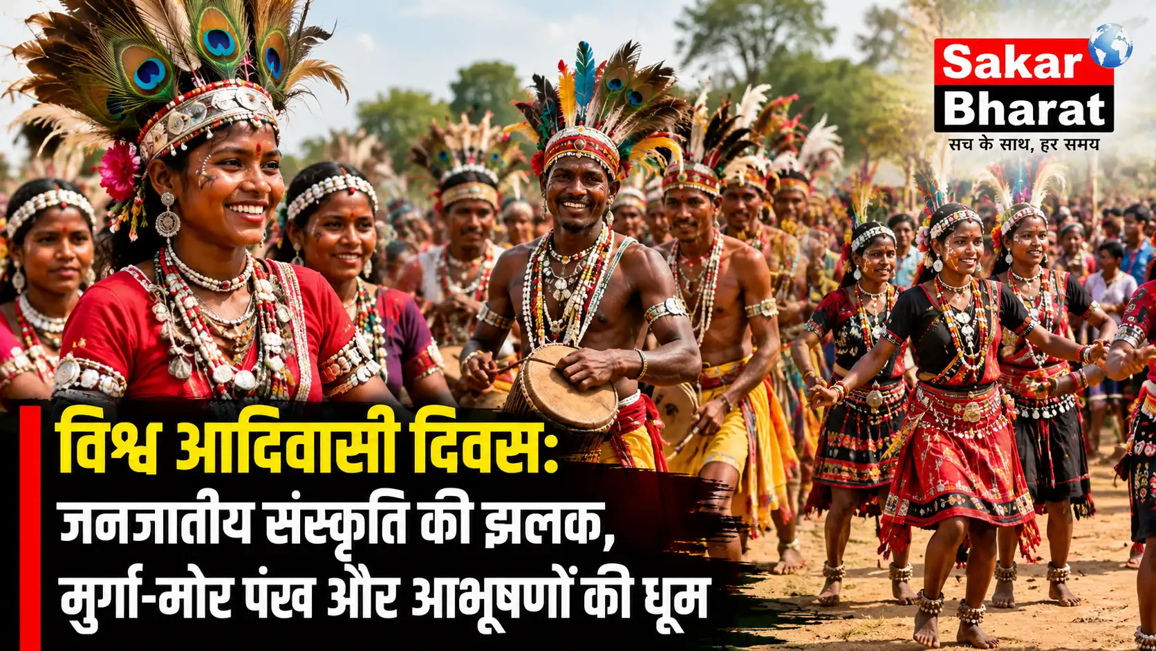 विश्व आदिवासी दिवस: पारंपरिक शिल्प और आभूषणों की धूम, मोरपंख की विशेष मांग