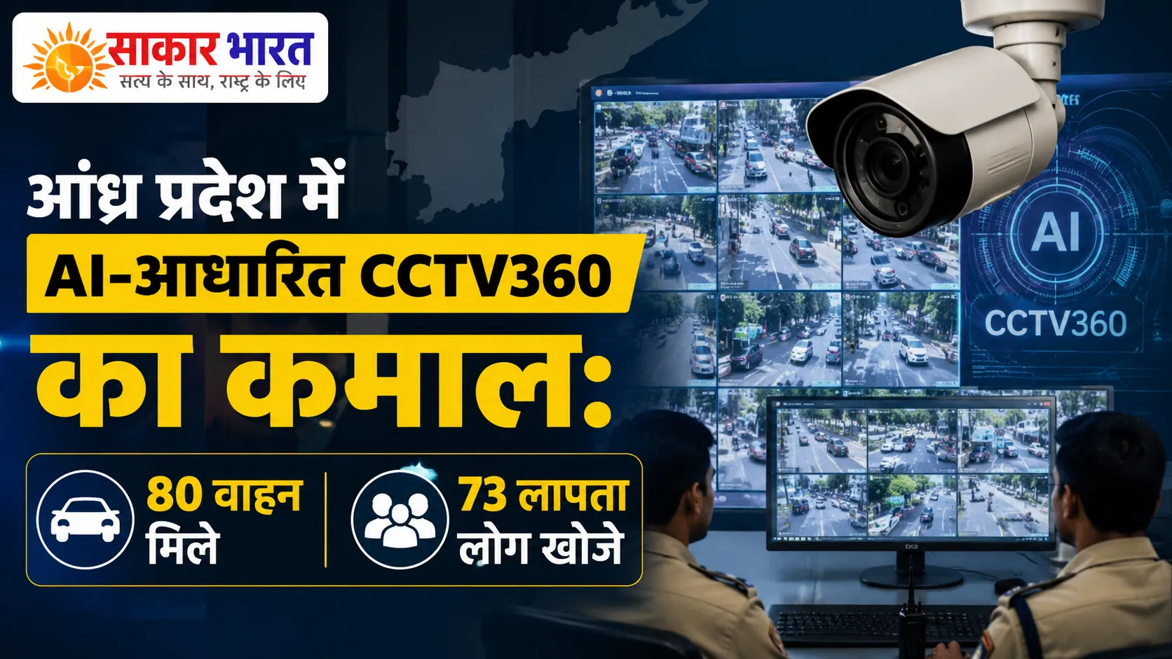 आंध्र प्रदेश: AI-आधारित CCTV360 से **80 वाहन**, **73 लापता** लोग मिले