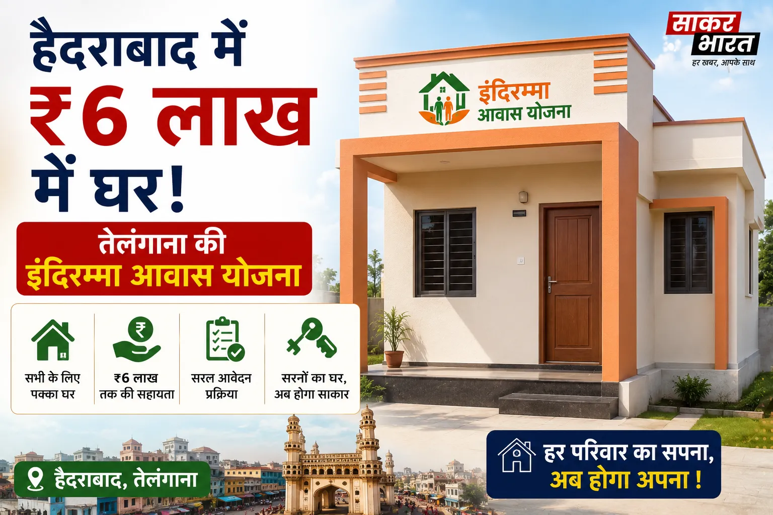 तेलंगाना की इंदिराम्मा आवास योजना: ₹6 लाख में हैदराबाद में फ्लैट