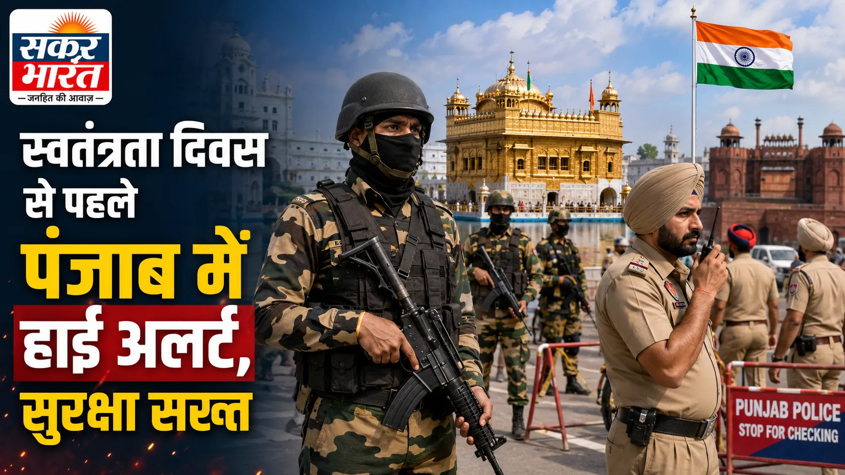 पंजाब में स्वतंत्रता दिवस से पहले हाई अलर्ट: सुरक्षा कड़ी, DGP के सख्त निर्देश