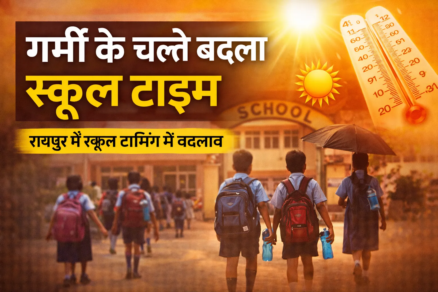 रायपुर में गर्मी से बदला स्कूल समय