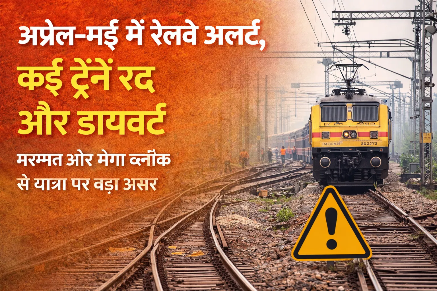 अप्रैल–मई में रेलवे अलर्ट, कई ट्रेनें रद्द और डायवर्ट  मरम्मत और मेगा ब्लॉक से यात्रा पर बड़ा असर