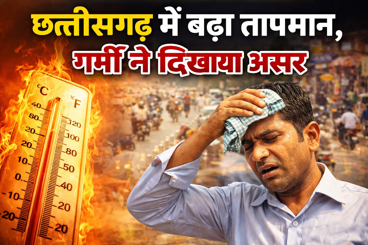छत्तीसगढ़ में बढ़ा तापमान, गर्मी ने दिखाया असर