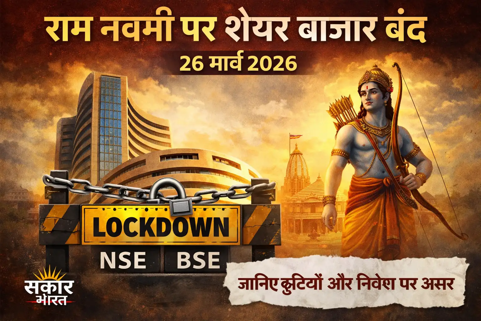 राम नवमी पर शेयर बाजार बंद: NSE-BSE में 26 मार्च को नहीं होगा कारोबार