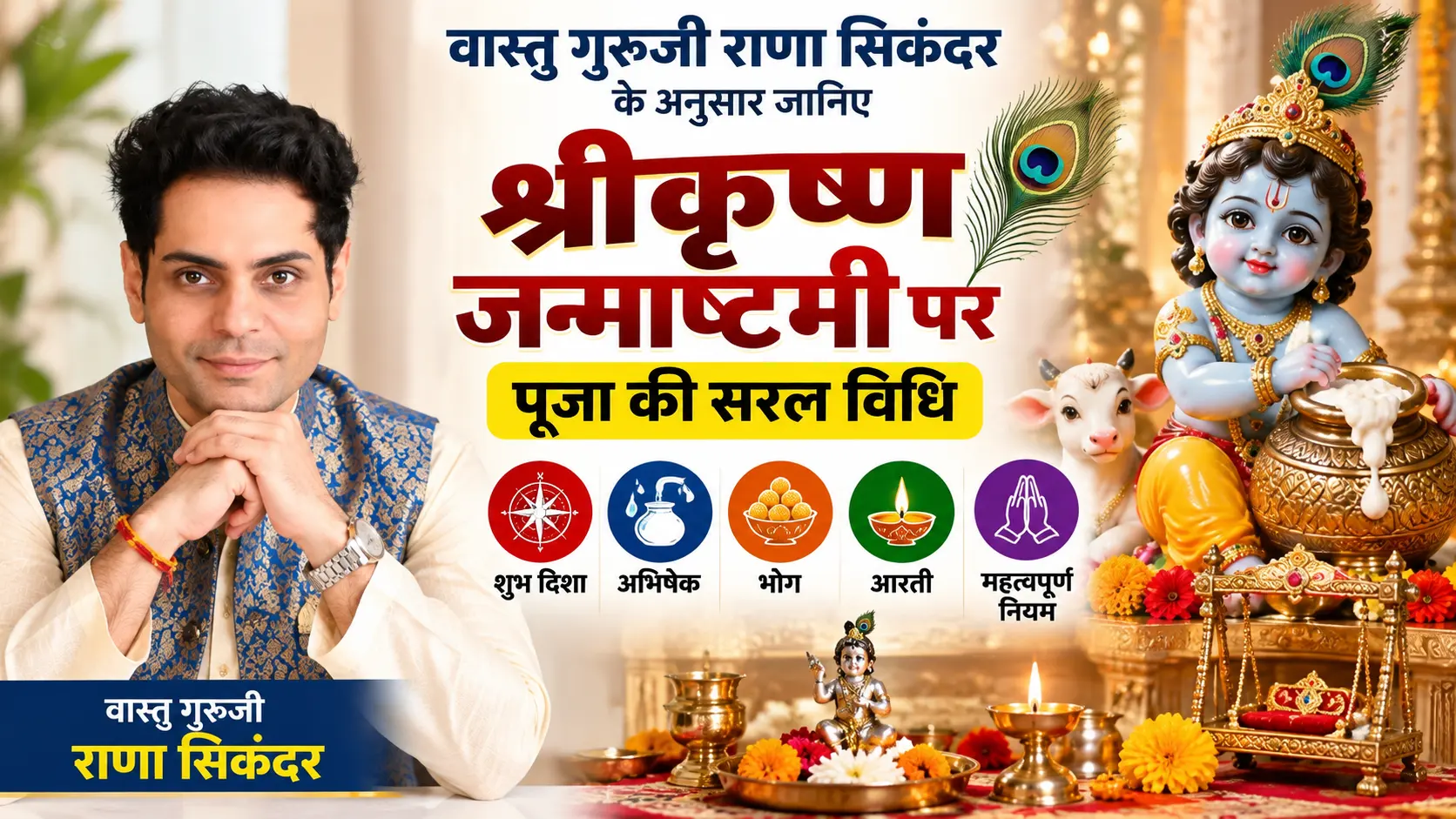 श्रीकृष्ण जन्माष्टमी पूजा विधि: वास्तु गुरुजी राणा सिकंदर ने बताए शुभ दिशा, भोग और पूजा के खास नियम