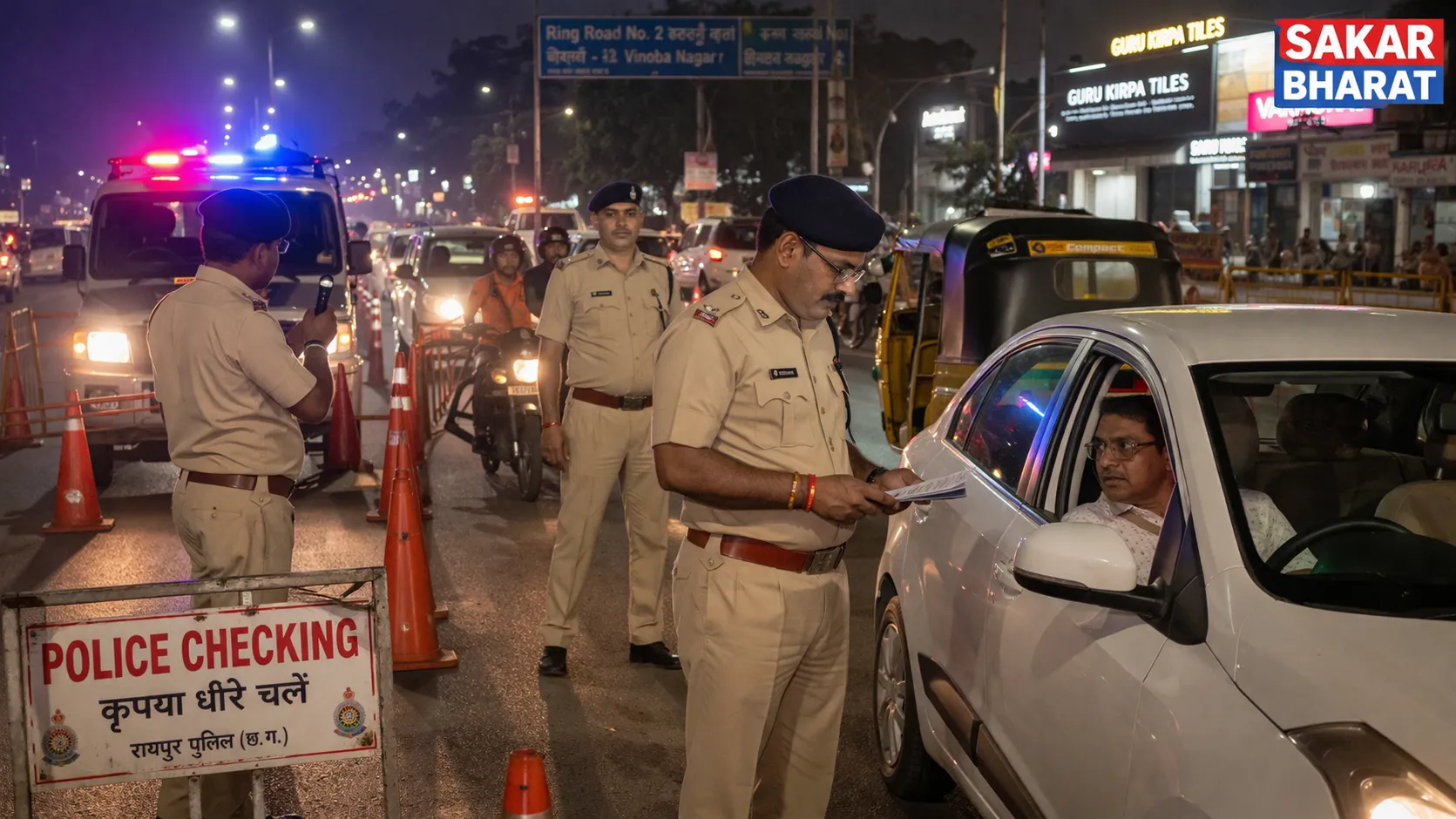 शहर में कानून व्यवस्था मजबूत करने सघन चेकिंग अभियान, पुलिस सड़कों पर मुस्तैद