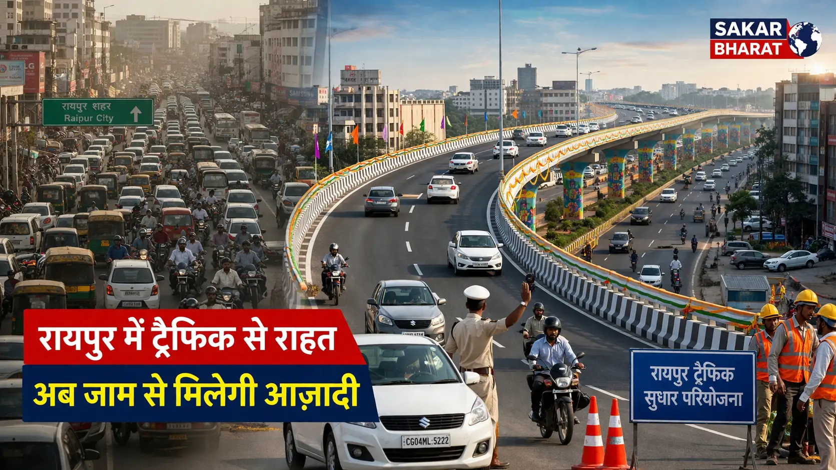 रायपुर में ट्रैफिक से राहत के लिए बड़ा प्रोजेक्ट: शहर को मिलेगा जाम से निजात का नया रास्ता