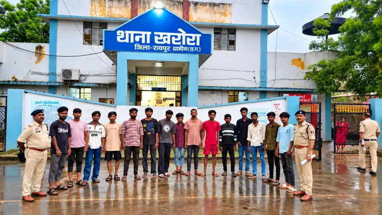 गणेश झांकी विसर्जन से पहले खरोरा पुलिस की बड़ी कार्रवाई, 15 उपद्रवियों पर प्रतिबंधात्मक कार्रवाई