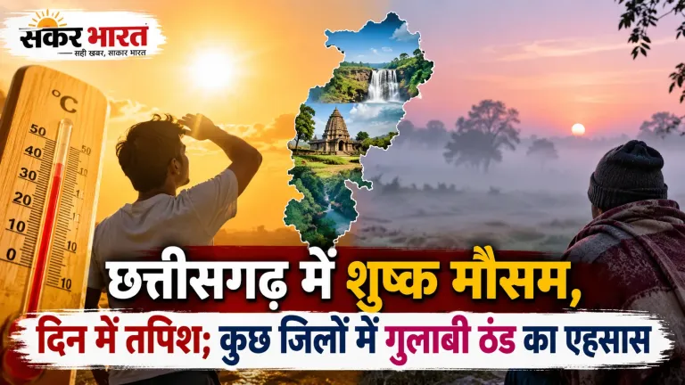 छत्तीसगढ़ में शुष्क मौसम: तेज धूप से जनजीवन प्रभावित, गुलाबी ठंड का भी एहसास