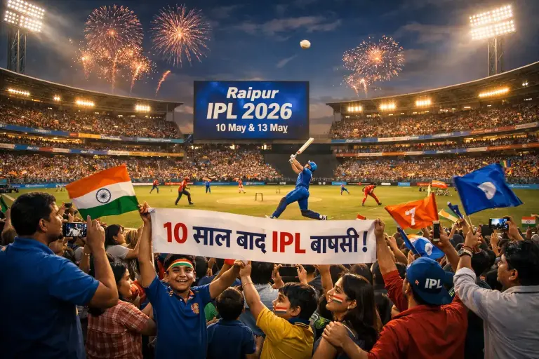 10 साल बाद रायपुर में IPL की वापसी: 10 और 13 मई को होंगे बड़े मुकाबले, क्रिकेट प्रेमियों में उत्साह | Raipur News Today
