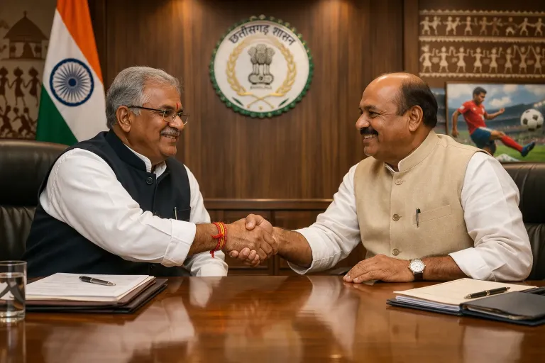 छत्तीसगढ़–गोवा सहयोग को नई दिशा: मुख्यमंत्री विष्णु देव साय और रमेश तावड़कर की अहम मुलाकात | Raipur News Today