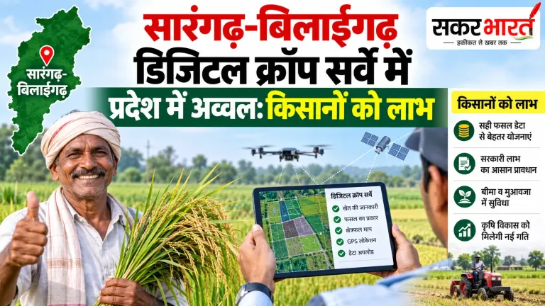 डिजिटल क्रॉप सर्वे में सारंगढ़-बिलाईगढ़ प्रदेश में अव्वल: 93% से अधिक सर्वे पूर्ण