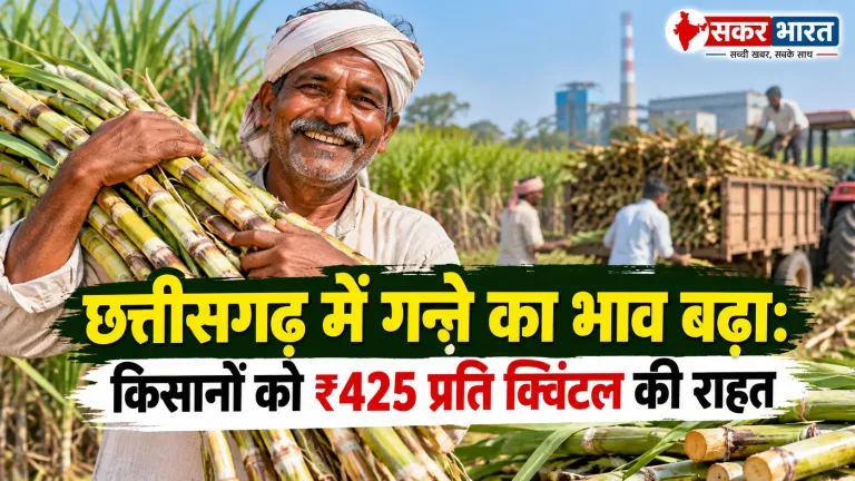 छत्तीसगढ़ में गन्ने का भाव बढ़ा: किसानों को ₹425 प्रति क्विंटल की राहत